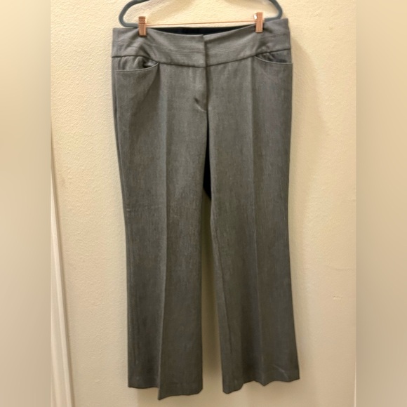 Express Editor Dress Pants Women Sz 14R Gray Mid Rise Straight Leg Pockets - Picture 2 of 7